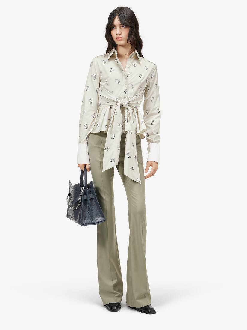 Taffeta Rose Jacquard Self-tie Shirt | Alexander McQueen - image 2