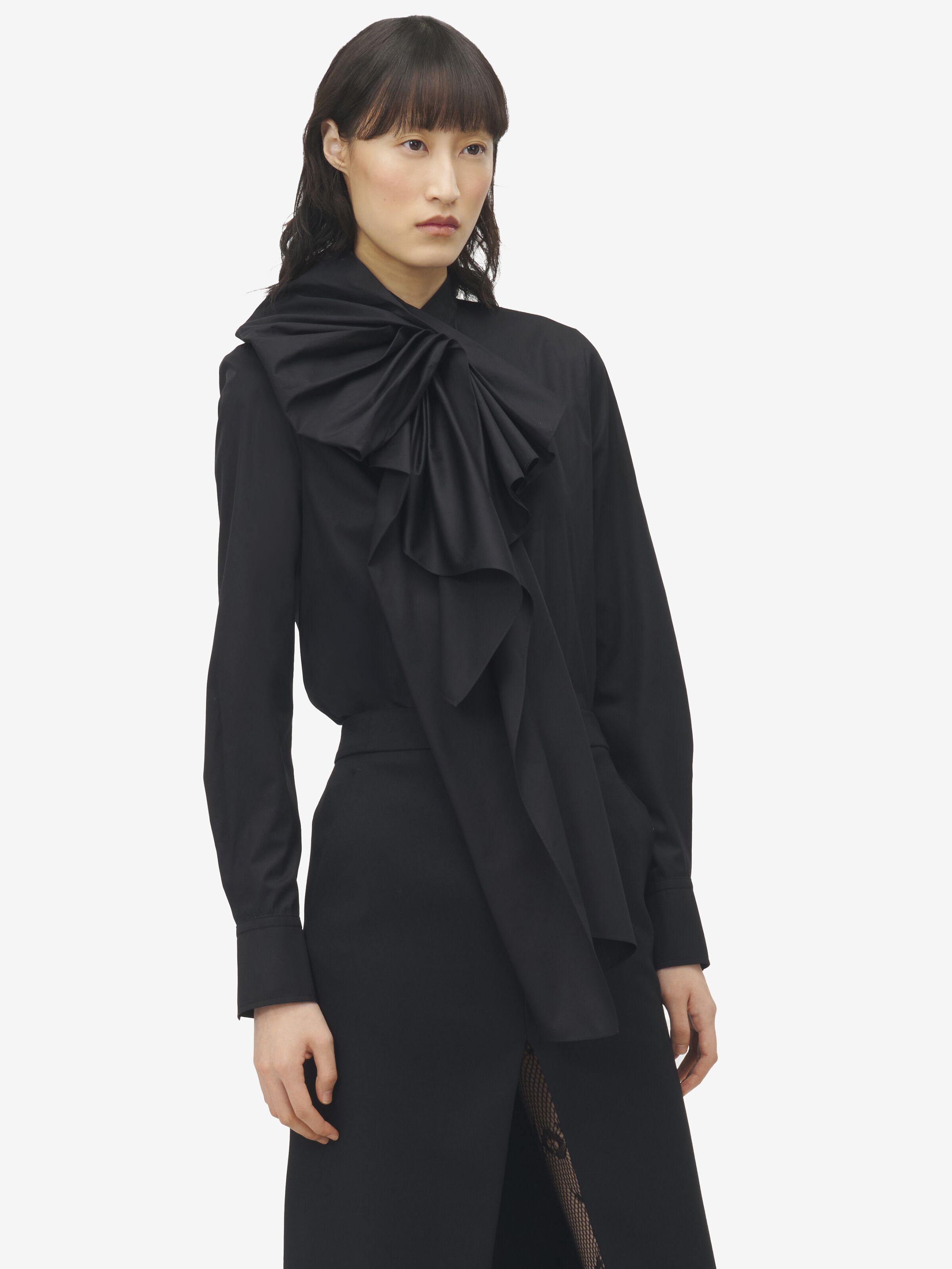 Camicia in cotone con ruche