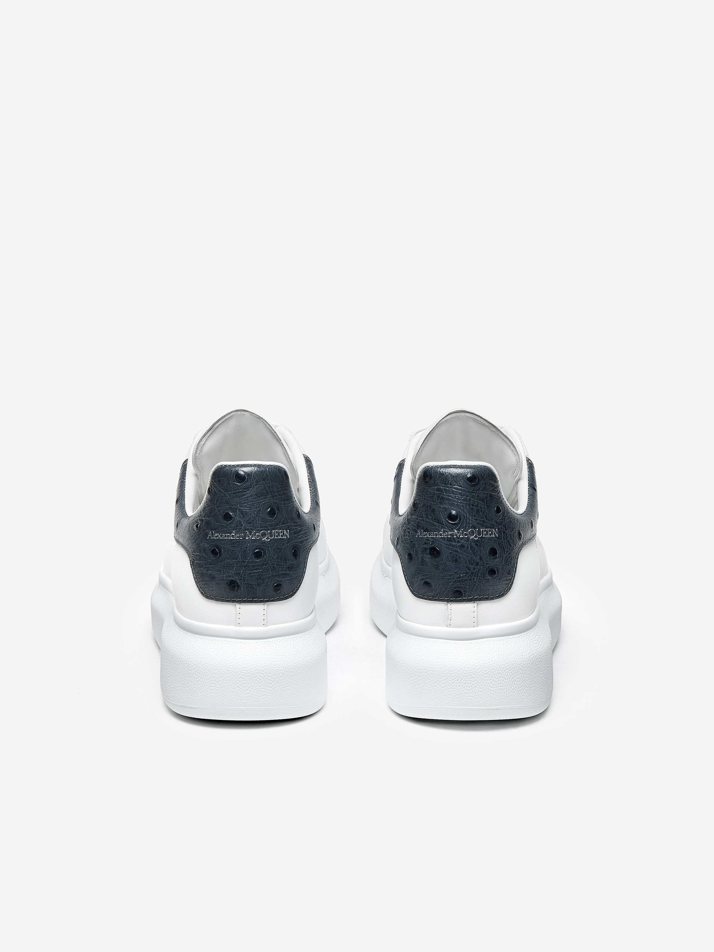 Men's Oversized Sneaker in White/Grey in Calf Leather | Alexander McQueen - image 2