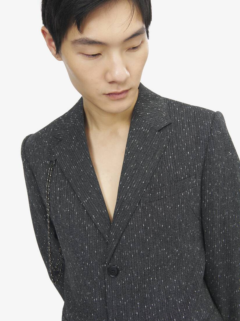 Veste à boutonnage simple et fines rayures mouchetées | Alexander McQueen - image 5