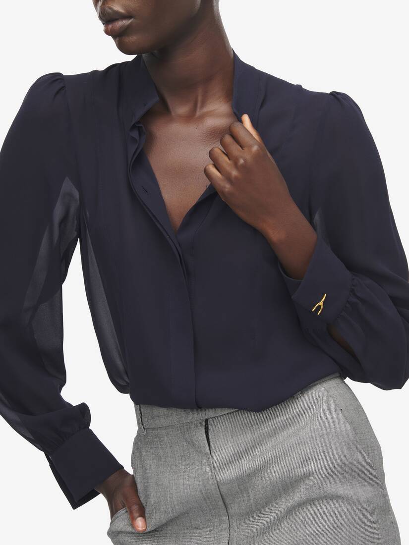 Wishbone Silk Shirt | Alexander McQueen - image 5