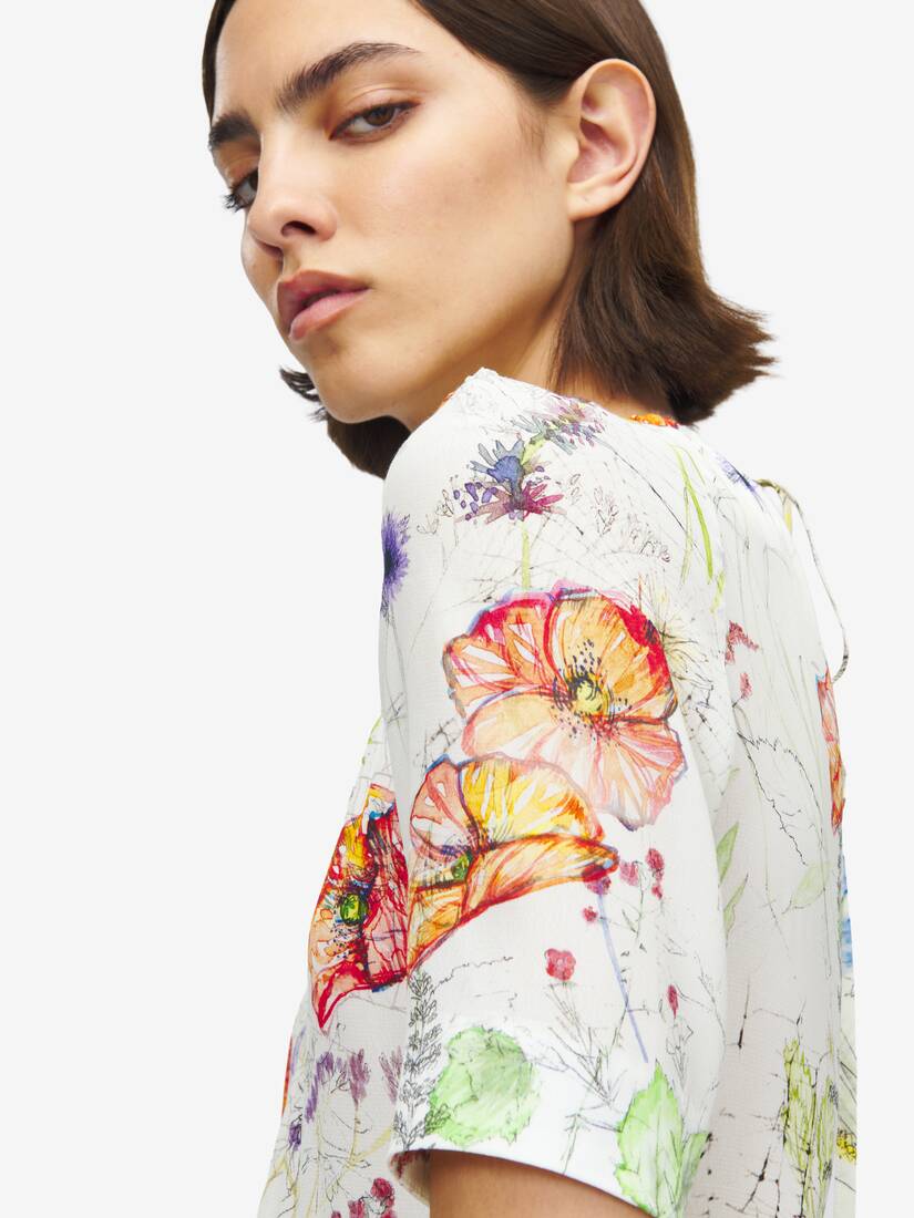 Meadow Floral Asymmetric Dress | Alexander McQueen - image 5