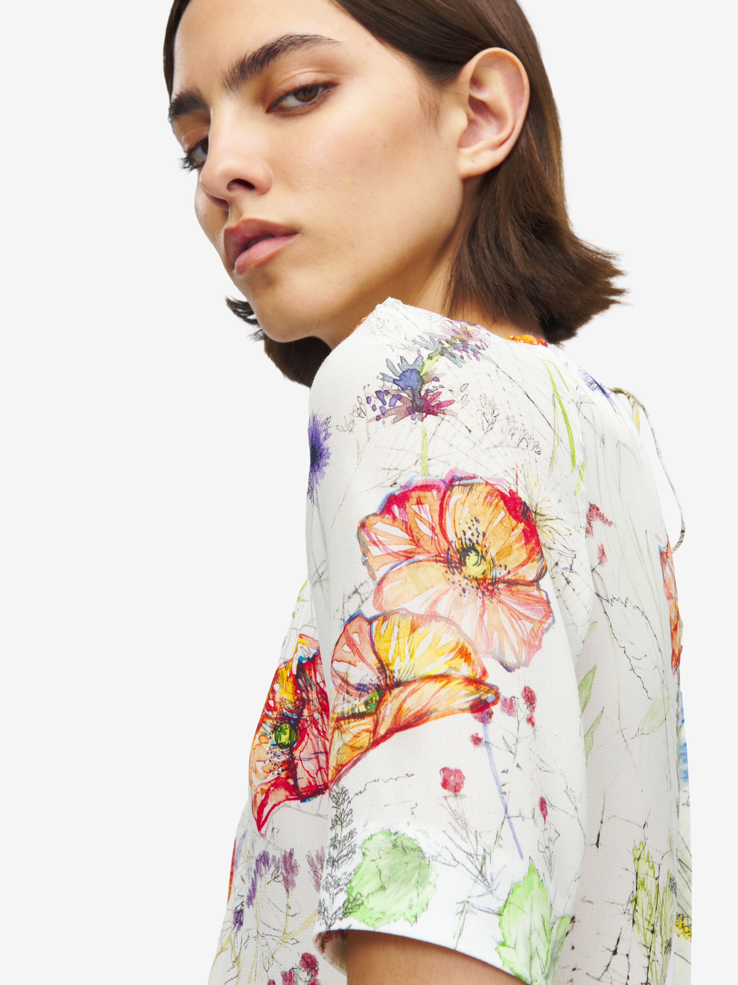 草甸花卉不对称连衣裙 in 100% 粘胶纤维 | Alexander McQueen - image 5