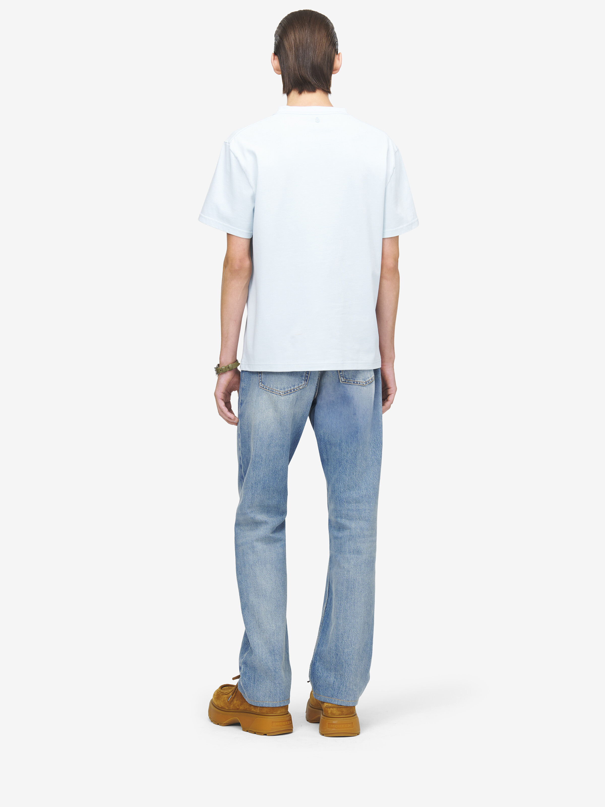 Men's McQueen Poppy T-shirt in Light Blue in 100% Cotton | Alexander McQueen - image 4