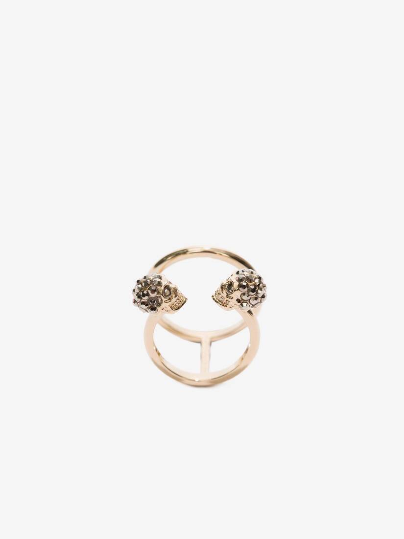 트윈 스컬 더블 링 | Alexander McQueen - image 1