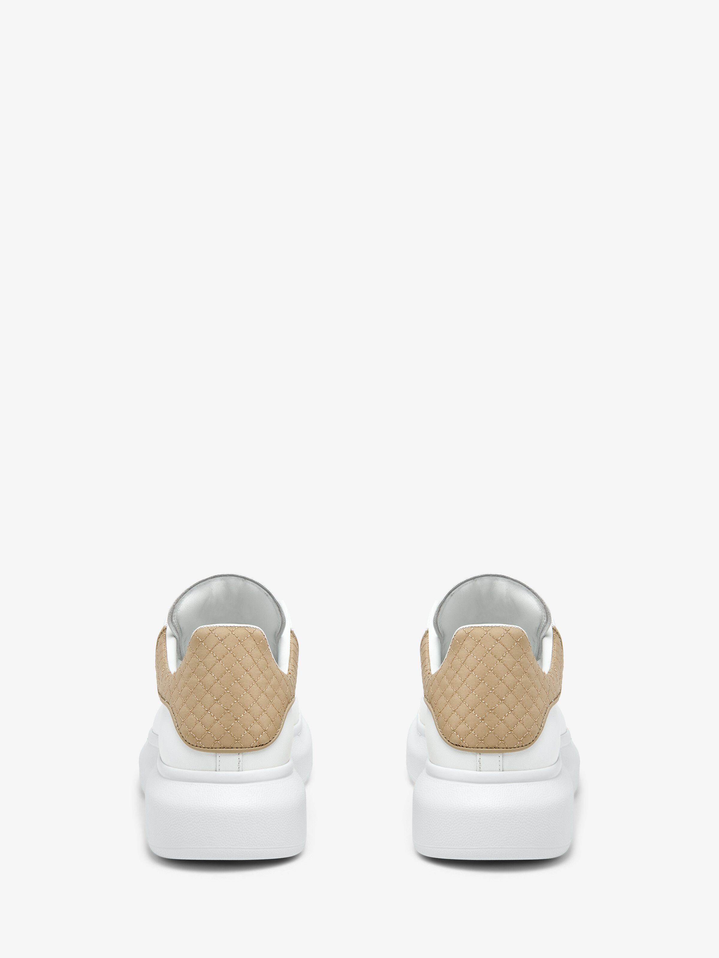 Men's Oversized Sneaker in White/Beige in Calf Leather | Alexander McQueen - image 3