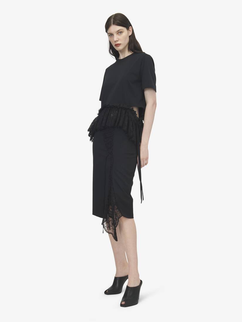T-shirt à basque en dentelle | Alexander McQueen - image 2