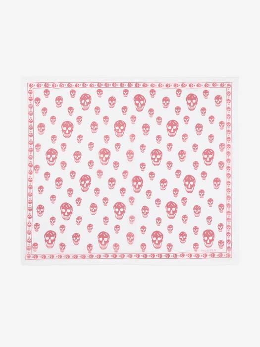 Women's Classic Skull Scarf in Ivory/Blush | McQueen US
