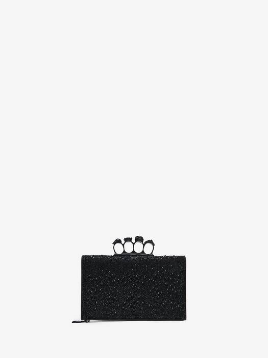 Women's Knuckle Flat Pouch in Black | McQueen US