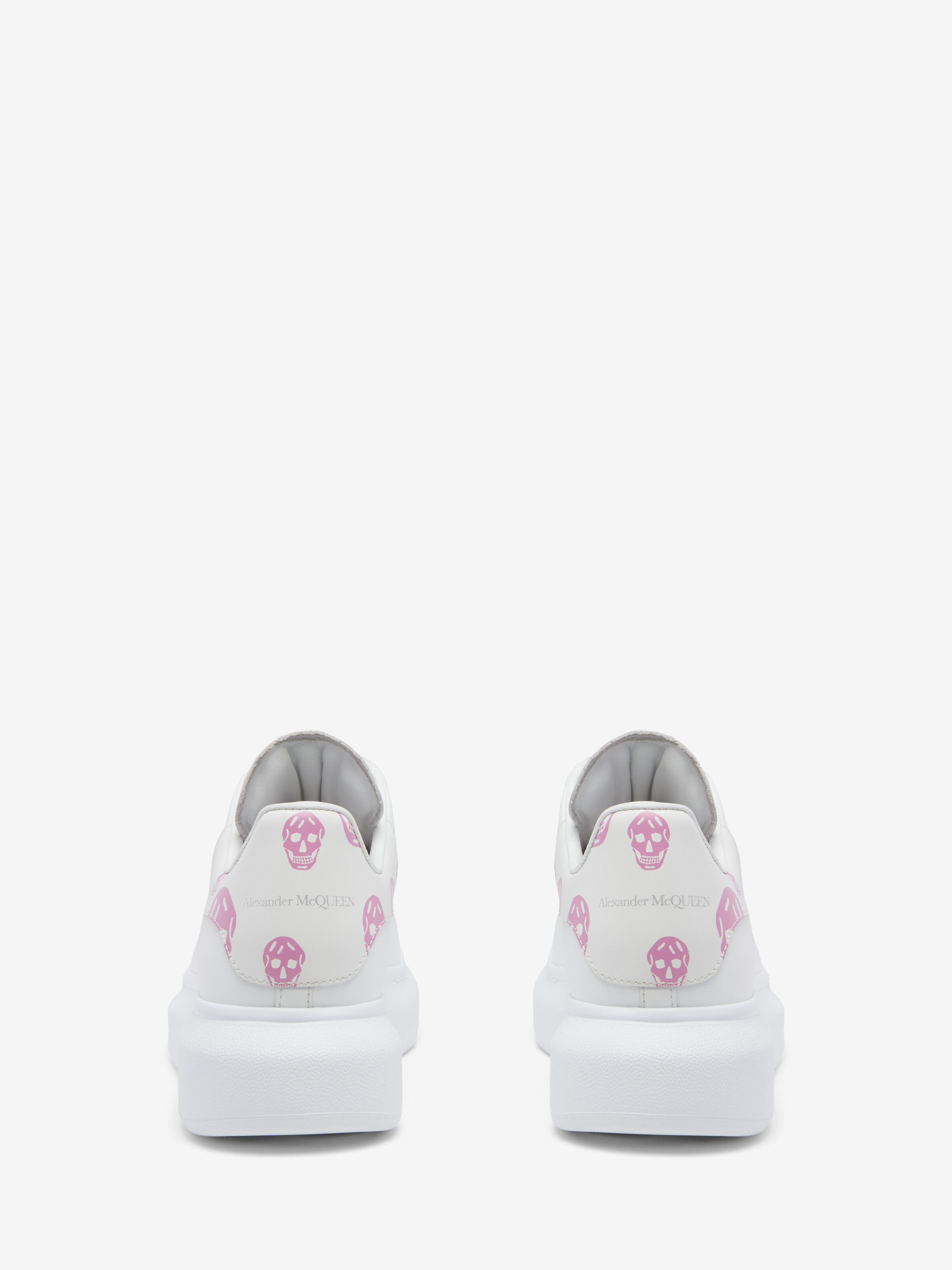 Women's Oversized Sneaker in White/Pink in Calf Leather | Alexander McQueen - image 4
