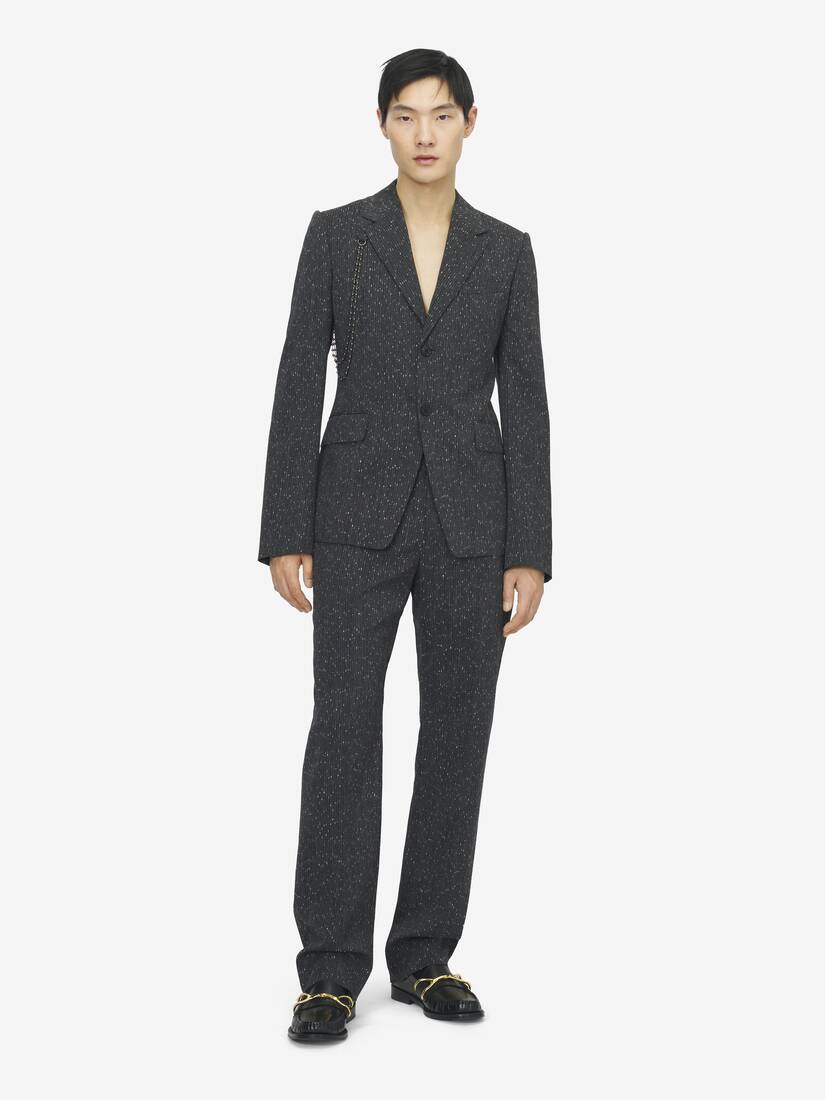 Veste à boutonnage simple et fines rayures mouchetées | Alexander McQueen - image 2