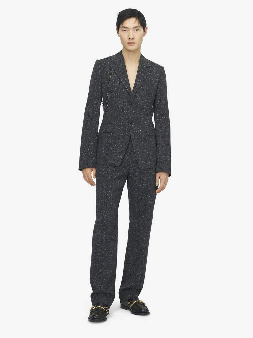 Flecked Pinstripe Single-breasted Jacket | Alexander McQueen - image 2