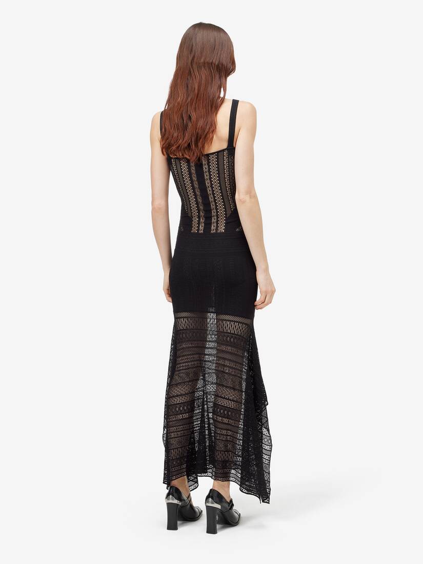 Viscose Knit Lace Dress | Alexander McQueen - image 4
