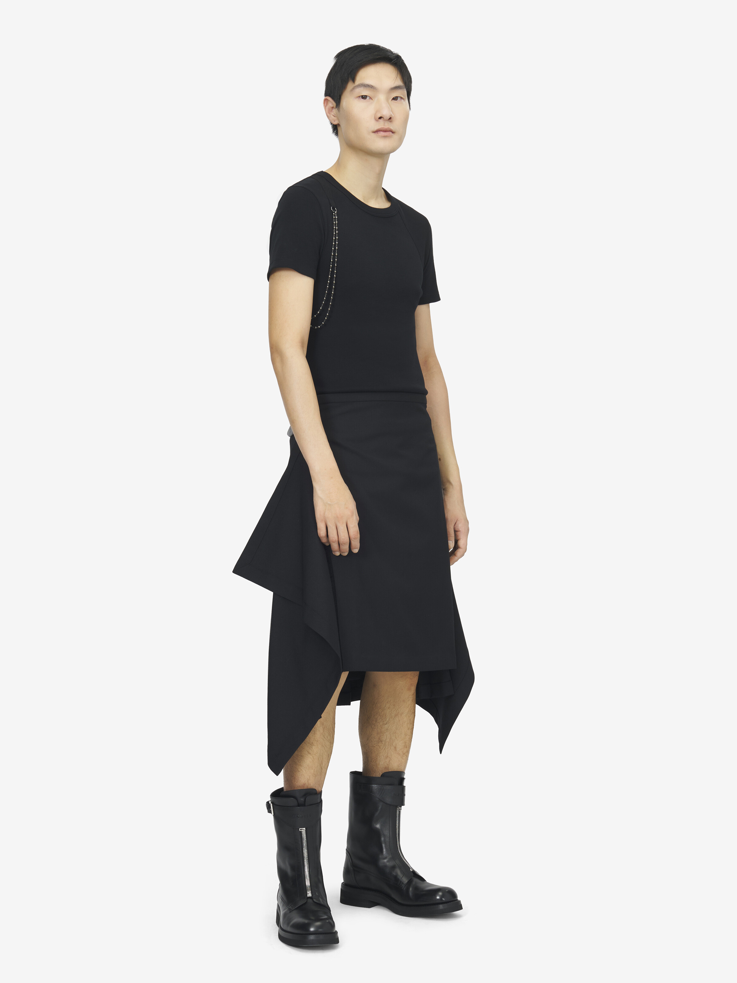 Kilt drapé pour Homme en Noir in 55% Polyester, 45% Laine | Alexander McQueen - image 3