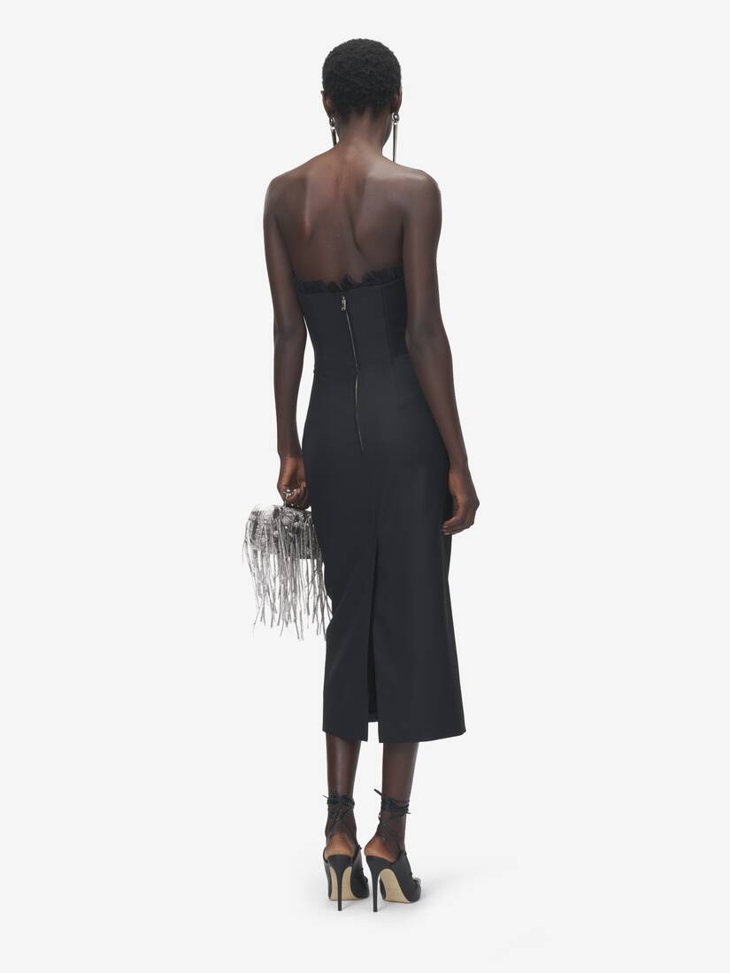 Crepon Trim Evening Dress | Alexander McQueen - image 4