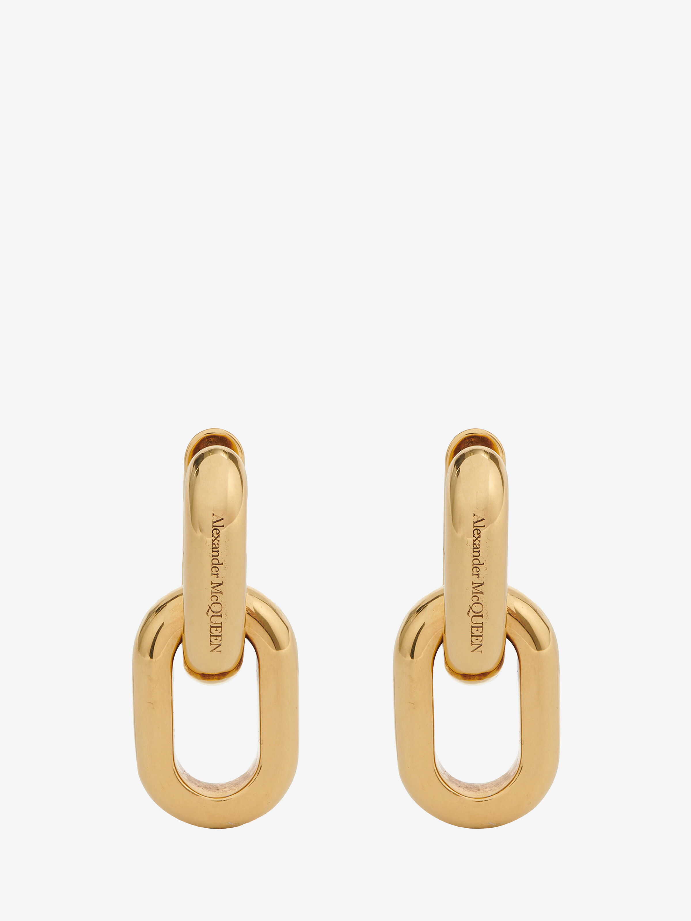 Women's Peak Chain Earrings in Gold in Brass | Alexander McQueen - image 1