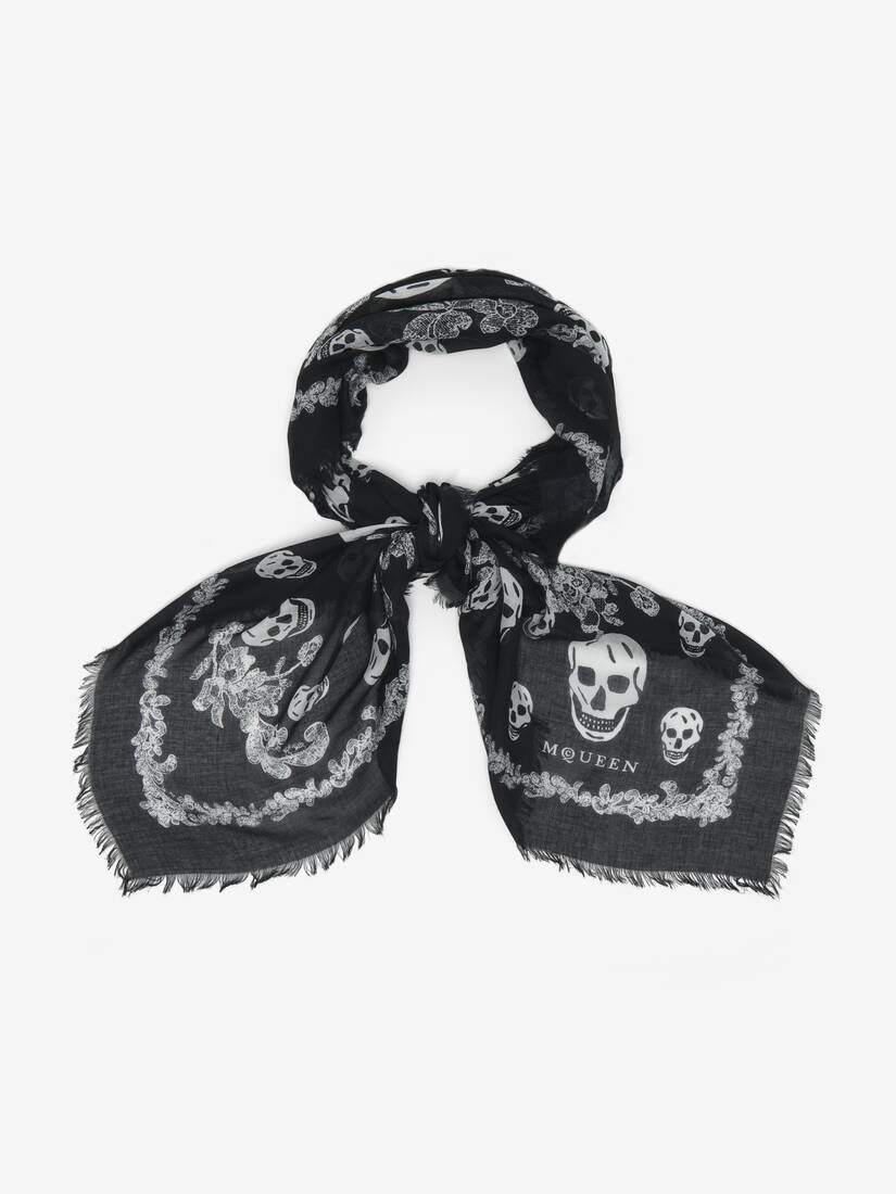 Lace Ribcage Skull Foulard