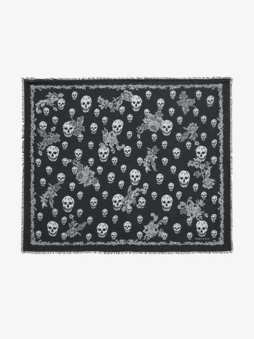 Lace Ribcage Skull Foulard | Alexander McQueen - image 1