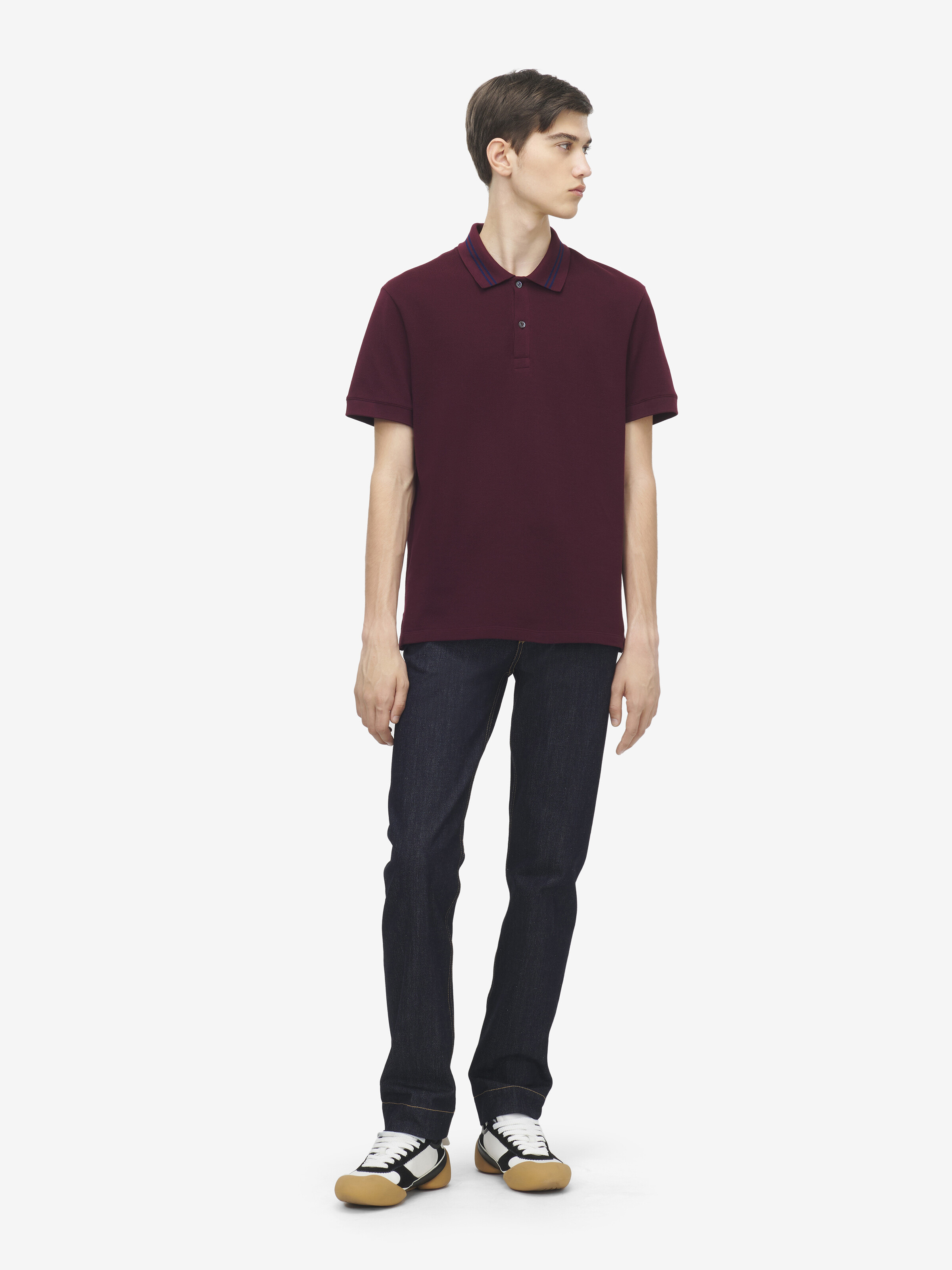 Men's McQueen Logo Polo Shirt in Bordeaux in 100% Cotton | Alexander McQueen - image 3