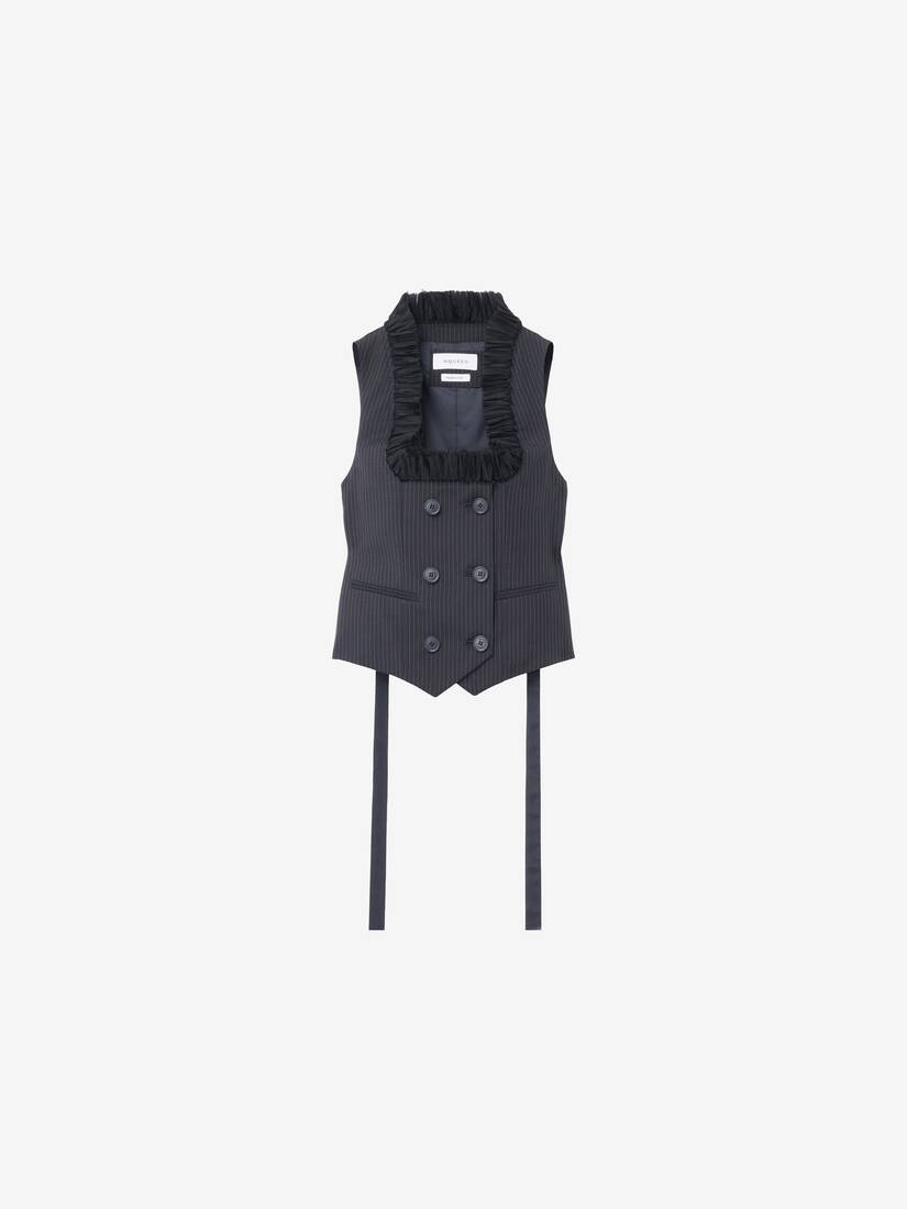 Pinstriped Tailored Waistcoat | Alexander McQueen - image 1