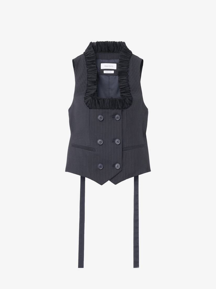 Gilet ajusté à fines rayures | Alexander McQueen - image 1