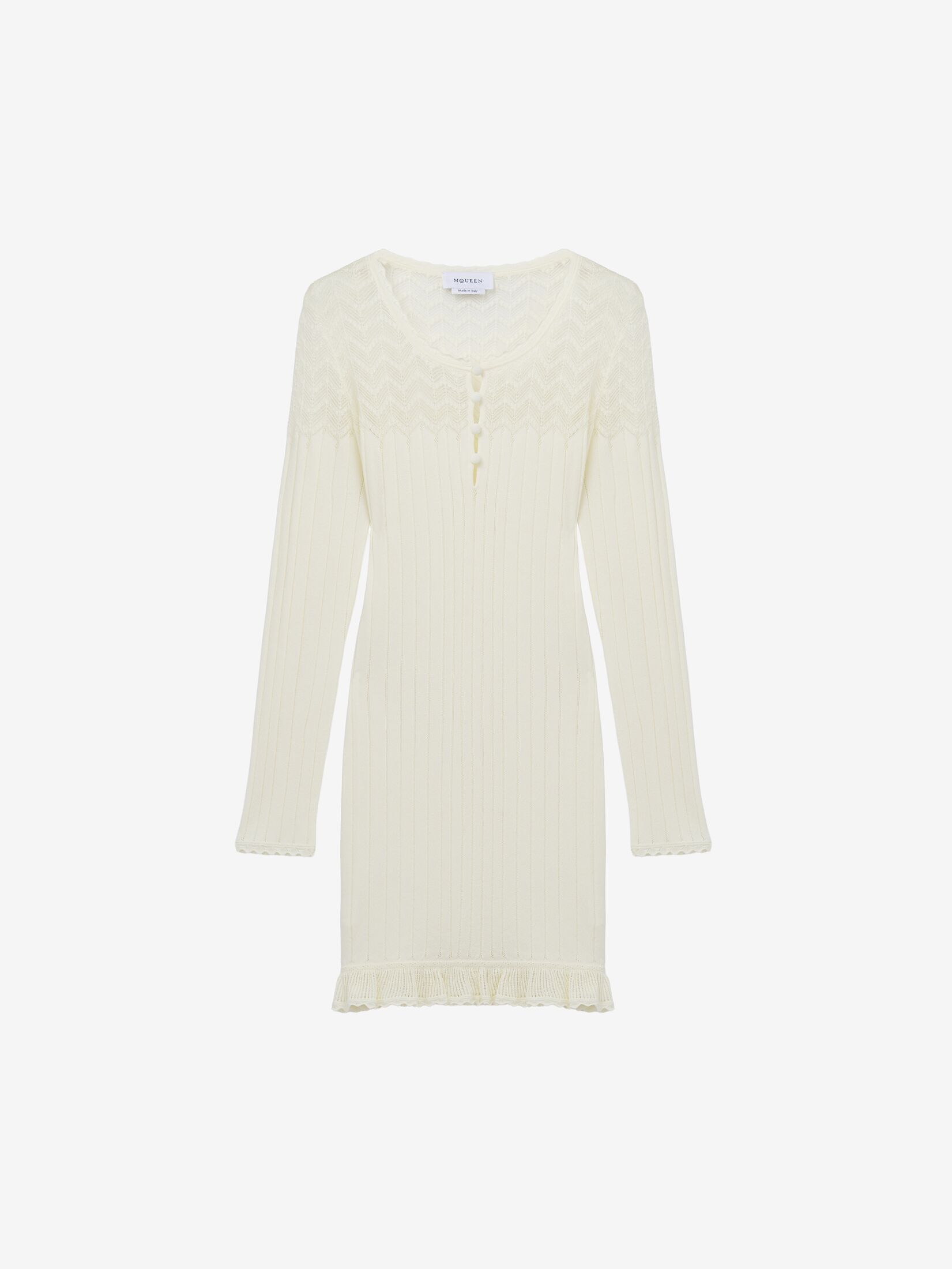 McQueen Pointelle Knit Mini Dress - White - Women - 38