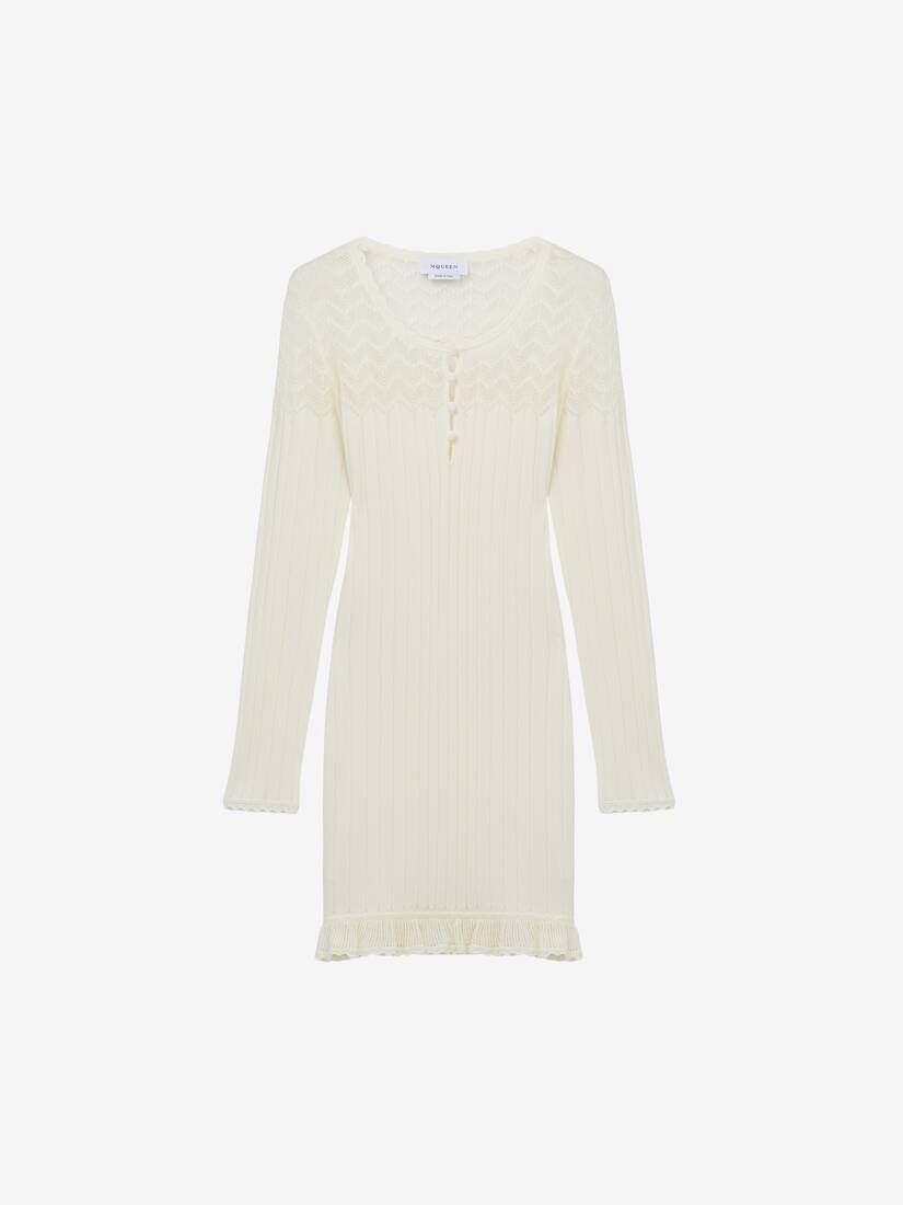 Pointelle Knit Mini Dress | Alexander McQueen - image 1
