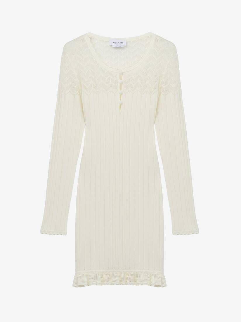 Pointelle Knit Mini Dress | Alexander McQueen - image 1