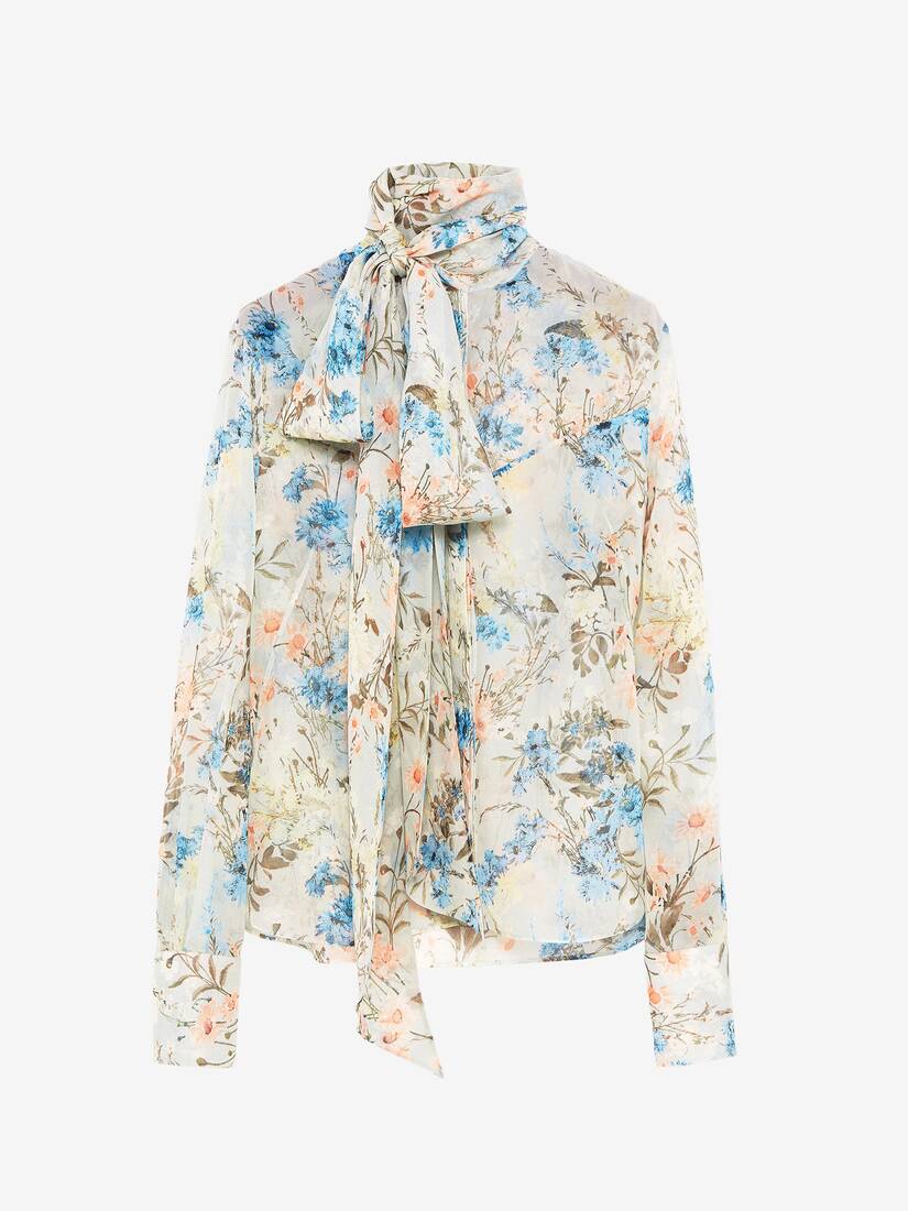 Camicia Wallpaper Floral con cravatta | Alexander McQueen - image 1