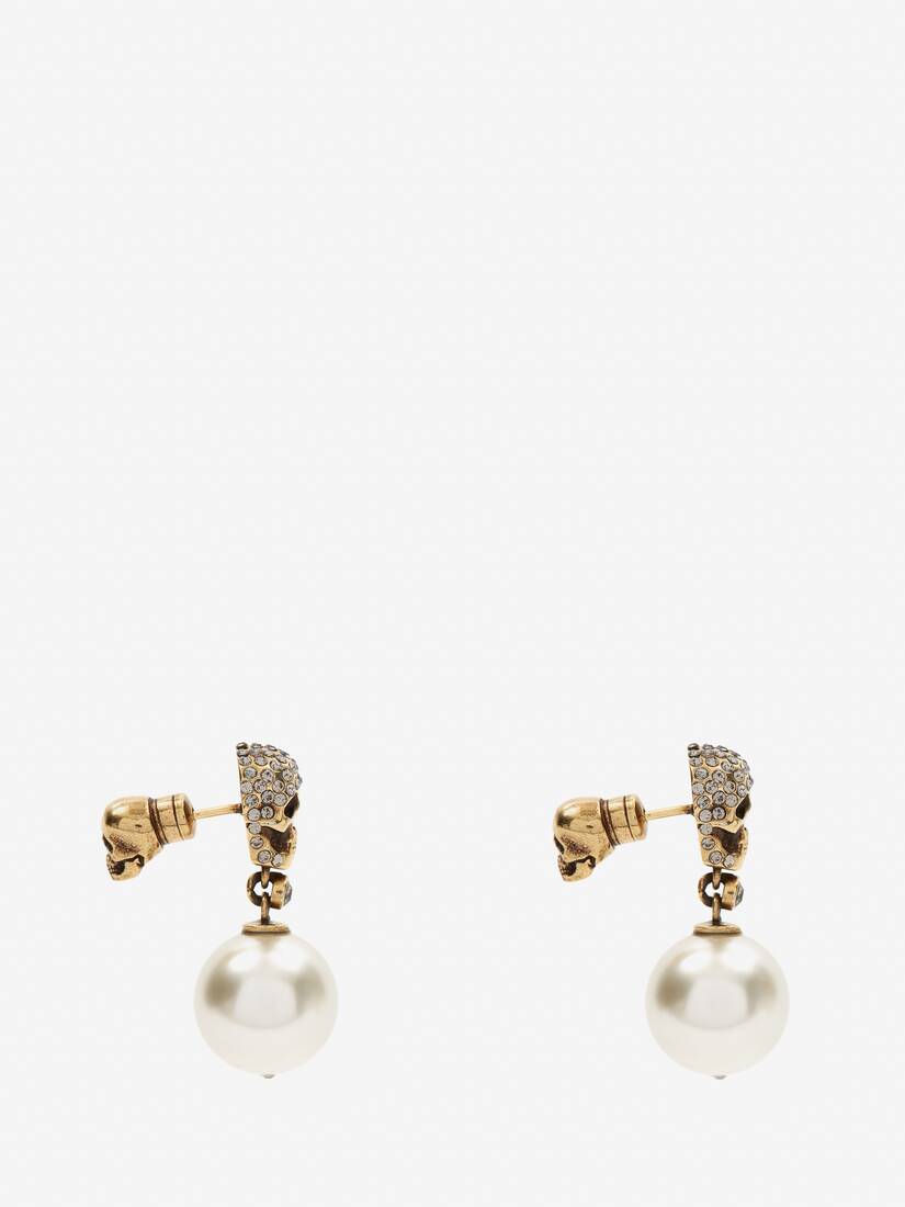 Pearl Pave Skull Earrings | Alexander McQueen - image 2