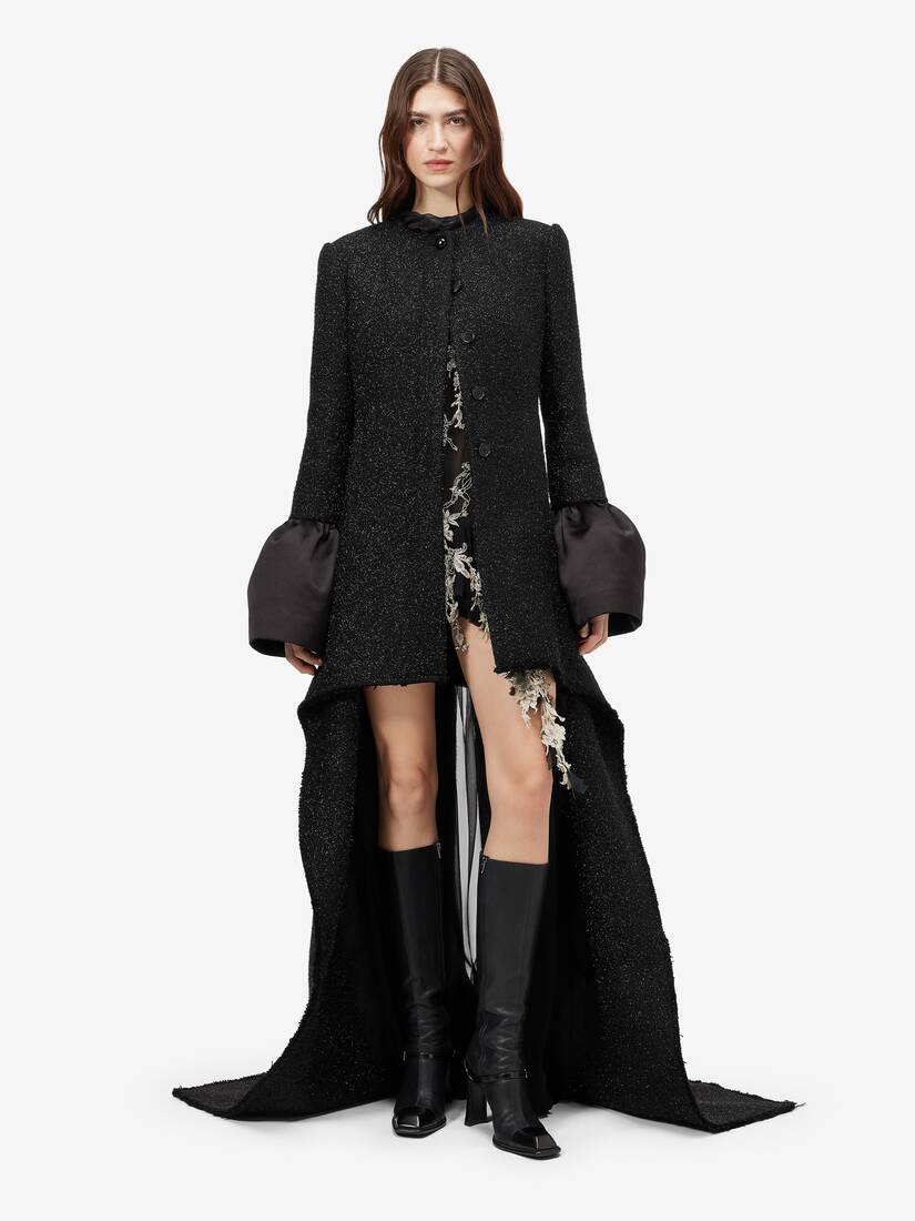 Metallic Tweed High-low Coat | Alexander McQueen - image 2