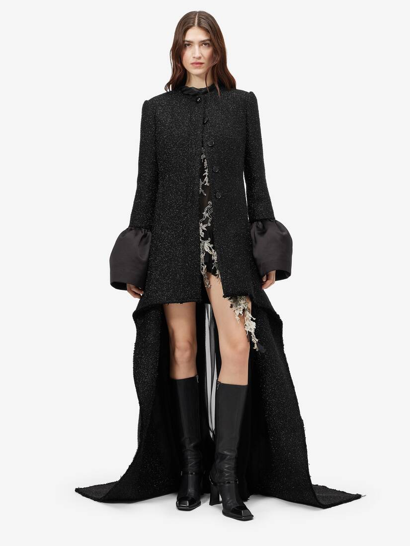Metallic Tweed High-low Coat | Alexander McQueen - image 2