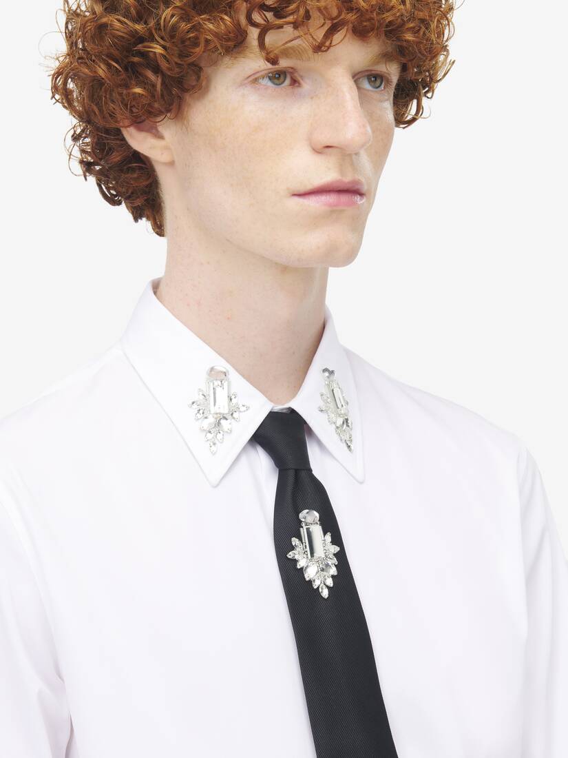 Crystal Mirror Embroidery Tie