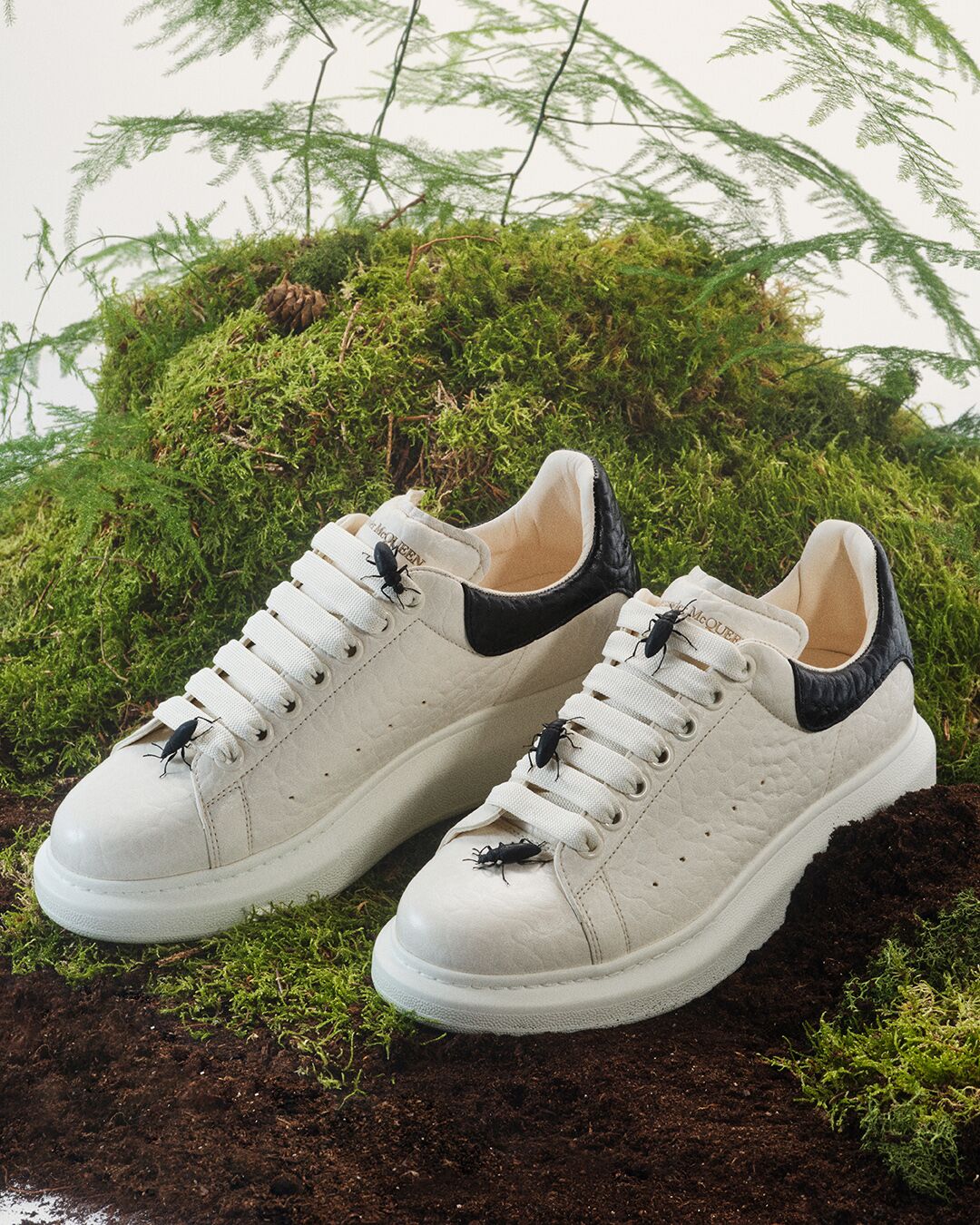 Alexander McQueen Oversized White Sneaker with black counter