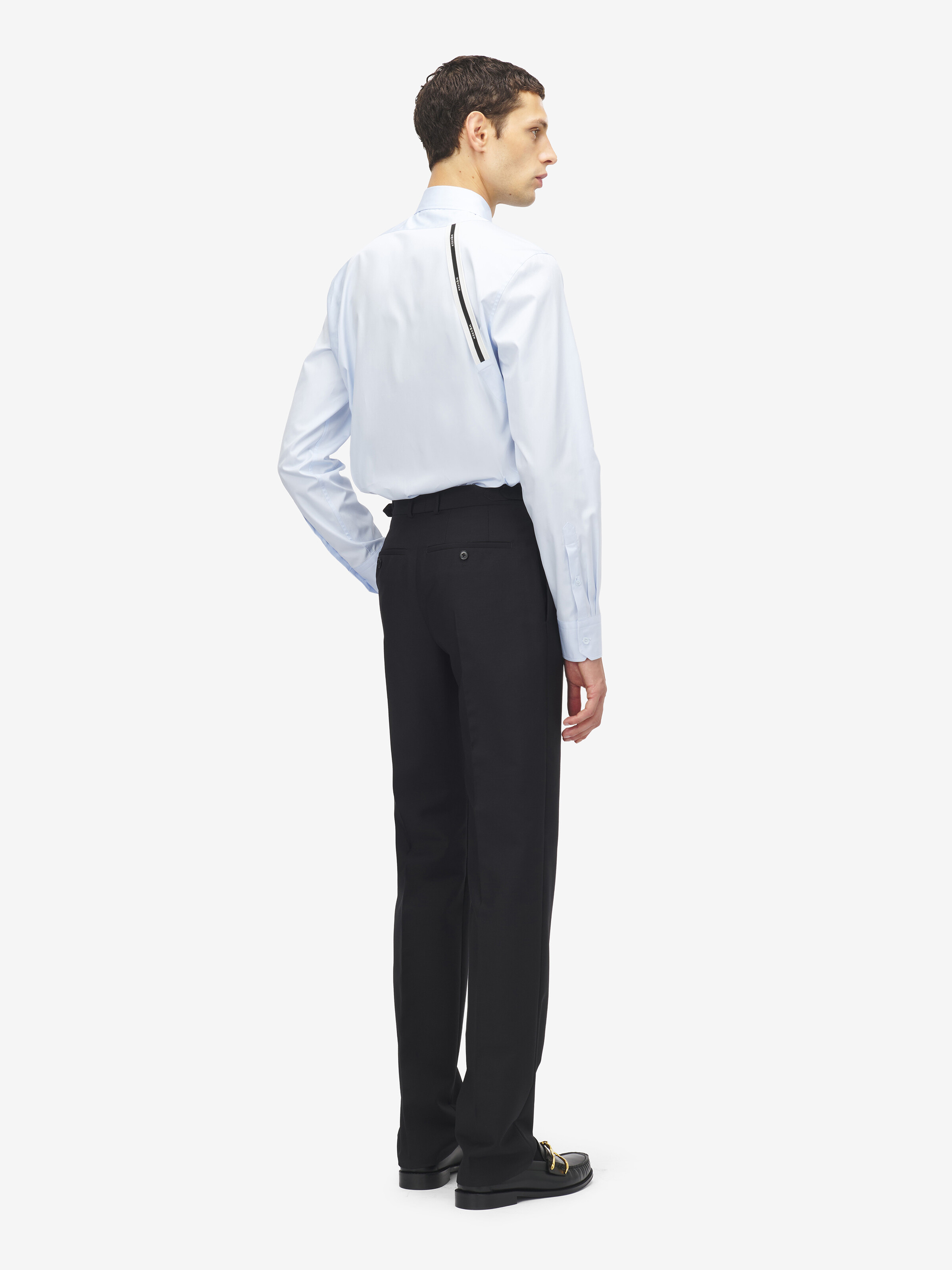 Chemise à harnais et logo McQueen pour Homme en Bleu Clair in 100% Coton | Alexander McQueen - image 4