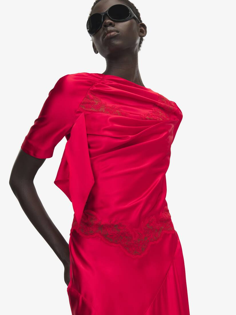 Robe de soirée, à bordure en dentelle | Alexander McQueen - image 4