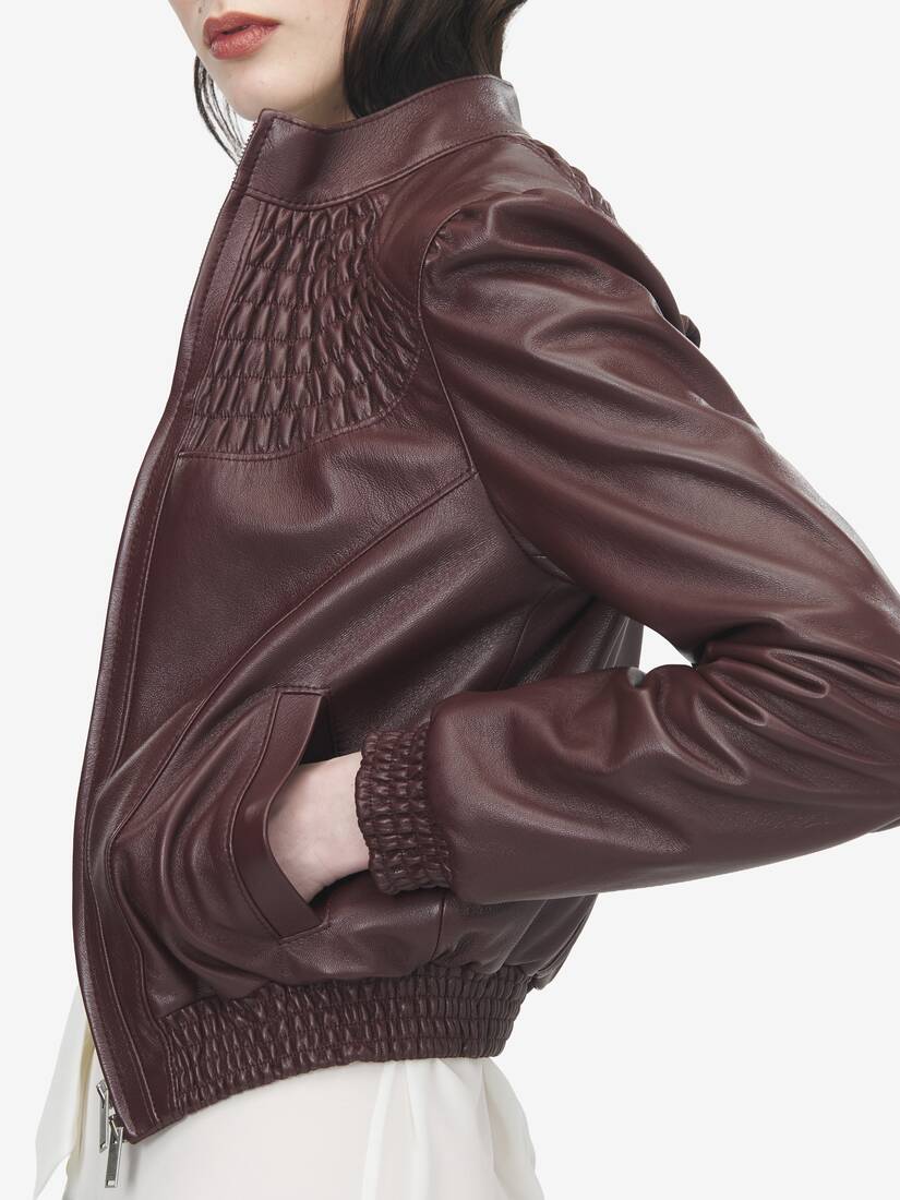 Veste smockée en cuir | Alexander McQueen - image 4