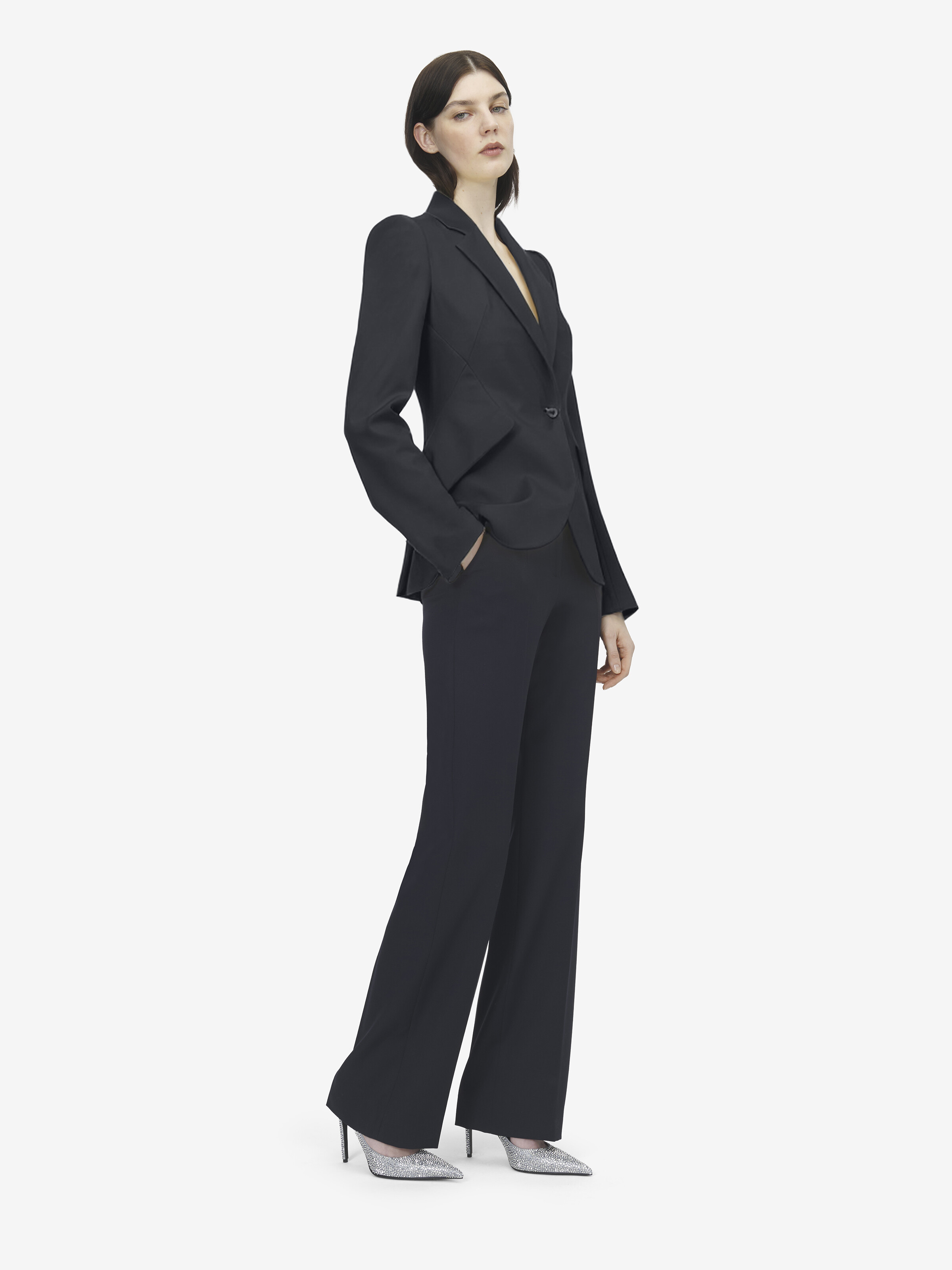 Couture-Hose mit hohem Bund für Damen in Indigo in Gewebe: 100% Wolle, Taschenfutter: 100% Baumwolle | Alexander McQueen - image 3