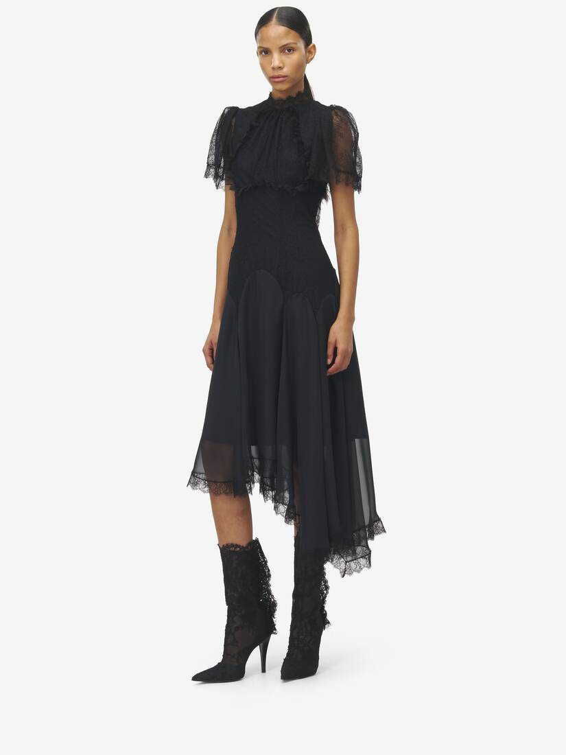 Floral Lace Evening Dress