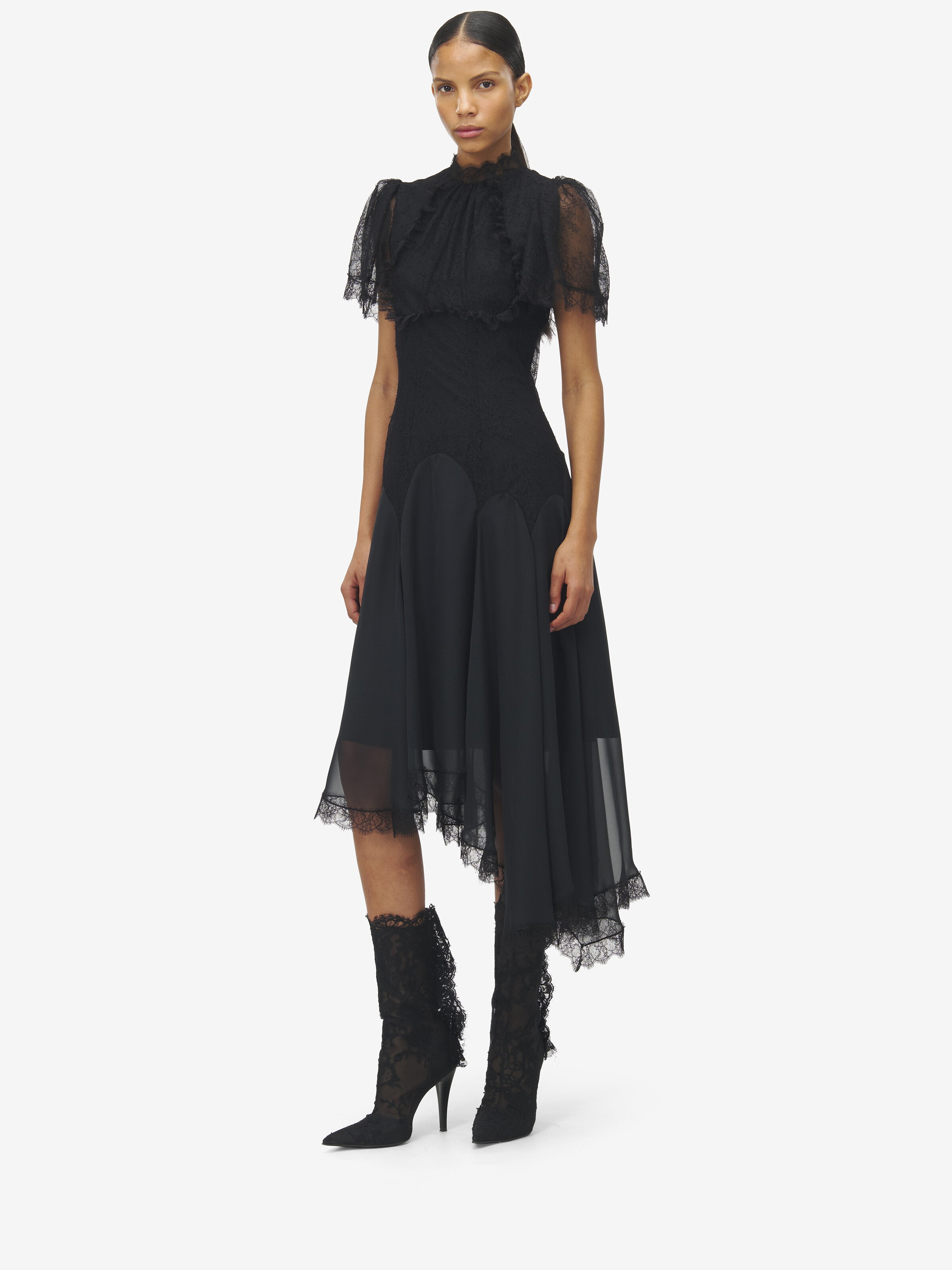 Floral Lace Evening Dress