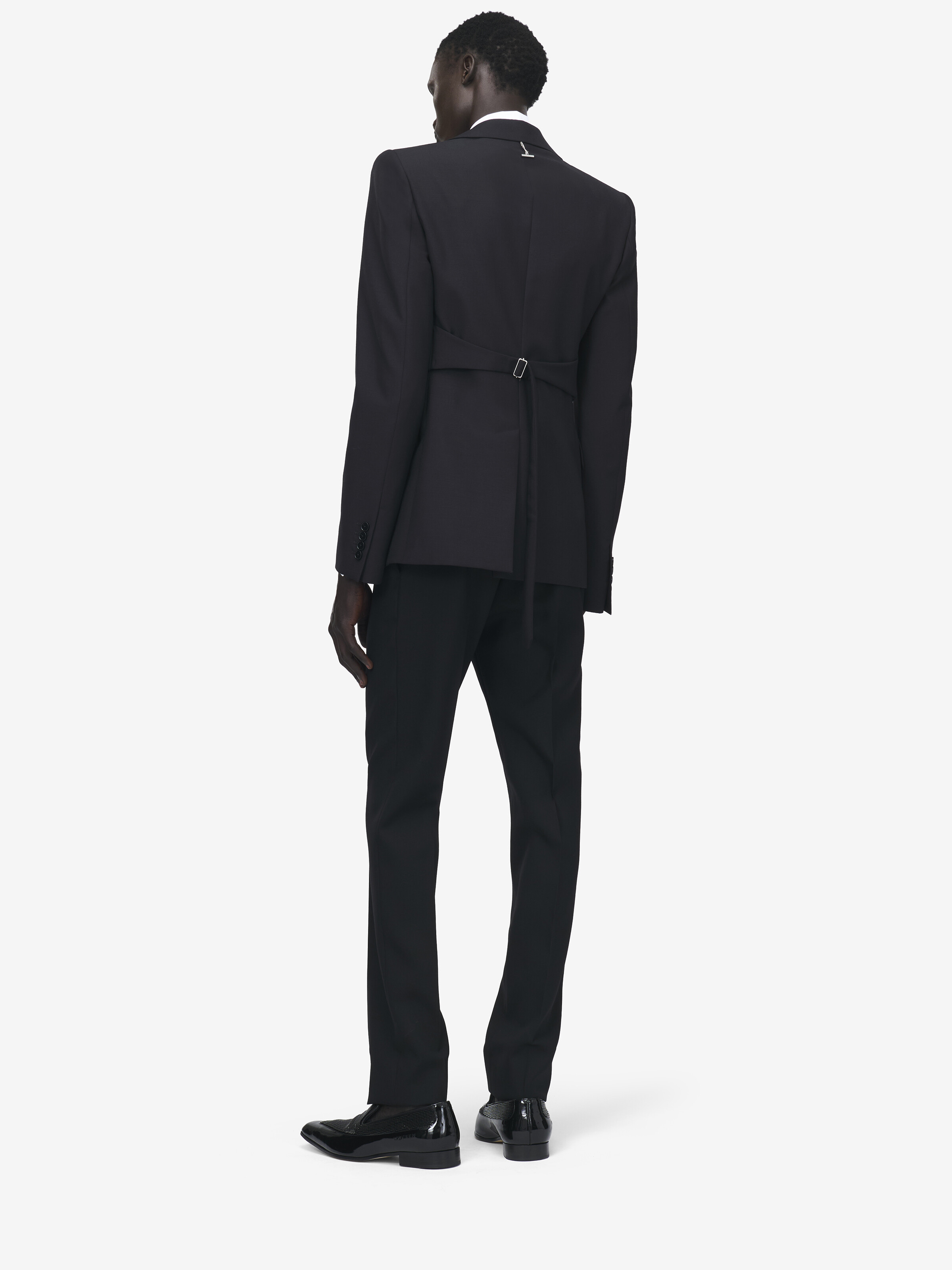 Veste trompe-l'œil à boutonnage simple pour Homme en Noir in 75% Laine, 25% Mohair | Alexander McQueen - image 4