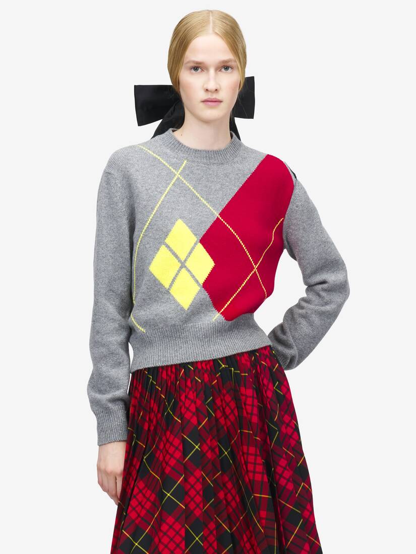 Argyle Crew Neck Jumper | Alexander McQueen - image 1