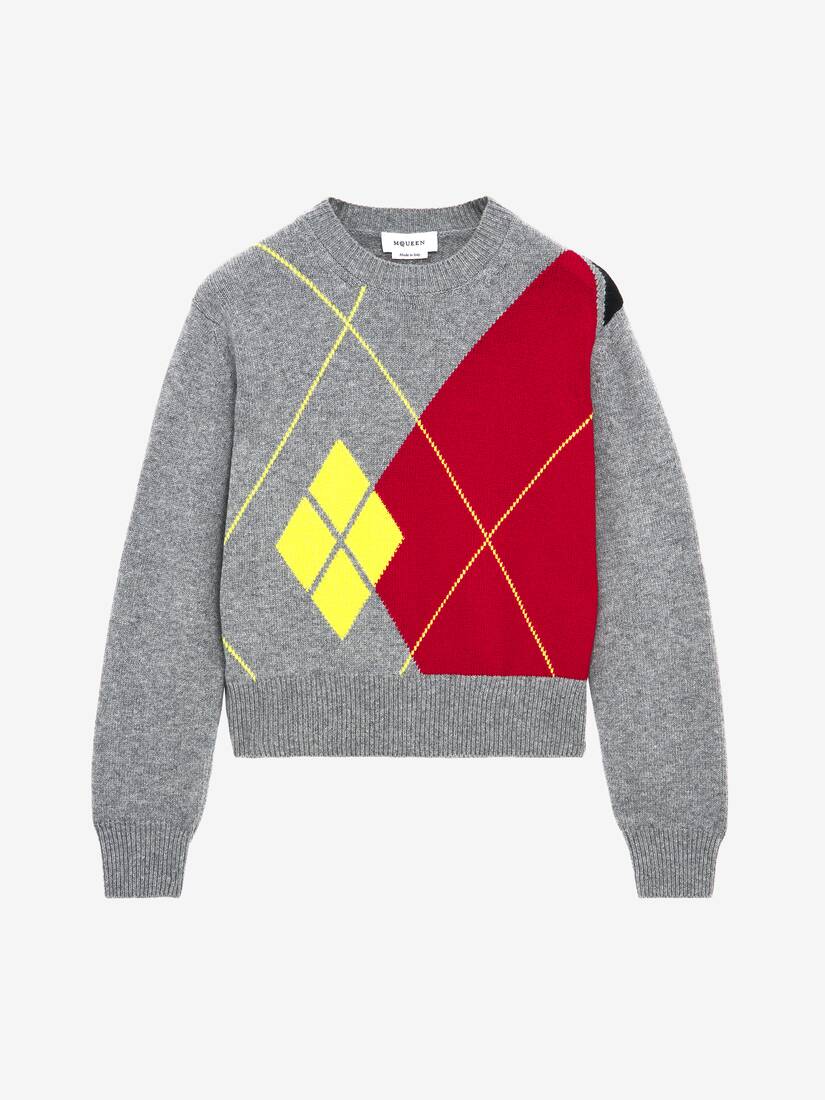 Argyle Crew Neck Jumper | Alexander McQueen - image 1