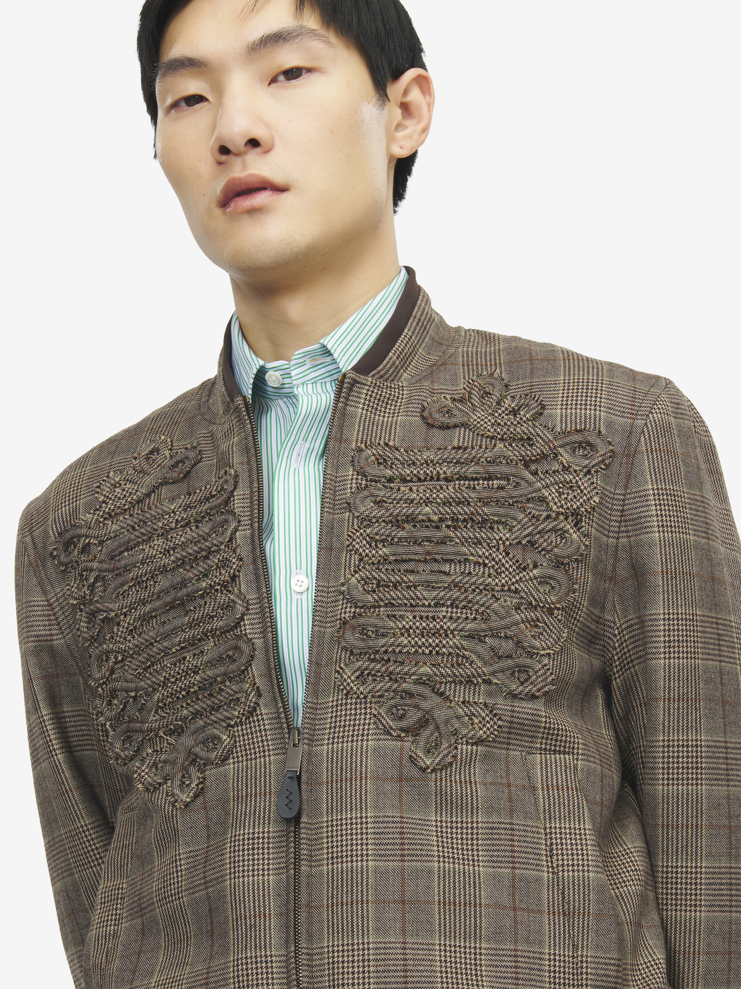 Blouson aviateur à carreaux Prince-de-Galles pour Homme en Marron in 100% Laine | Alexander McQueen - image 5