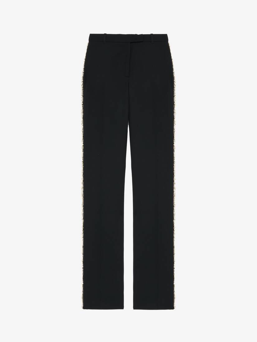 Crystal Embroidery Tuxedo Trousers