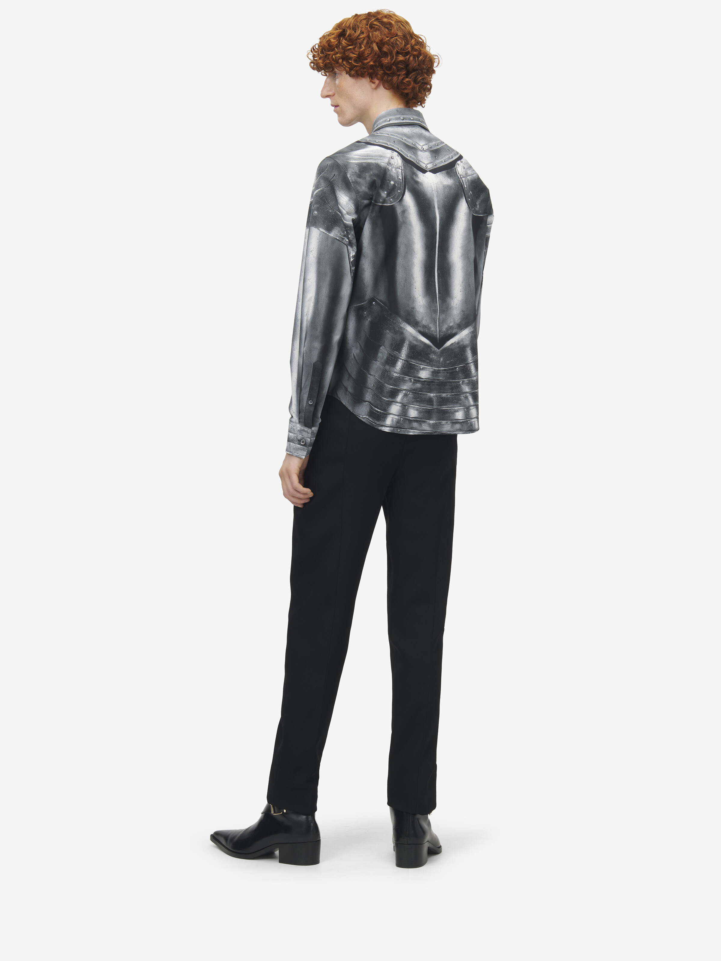 Popeline-Hemd mit Armour-Print