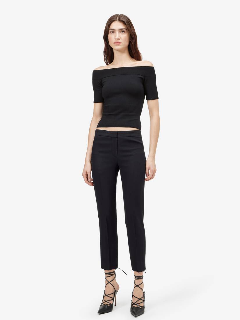 Pantalon cigarette, en crêpe feuille | Alexander McQueen - image 2
