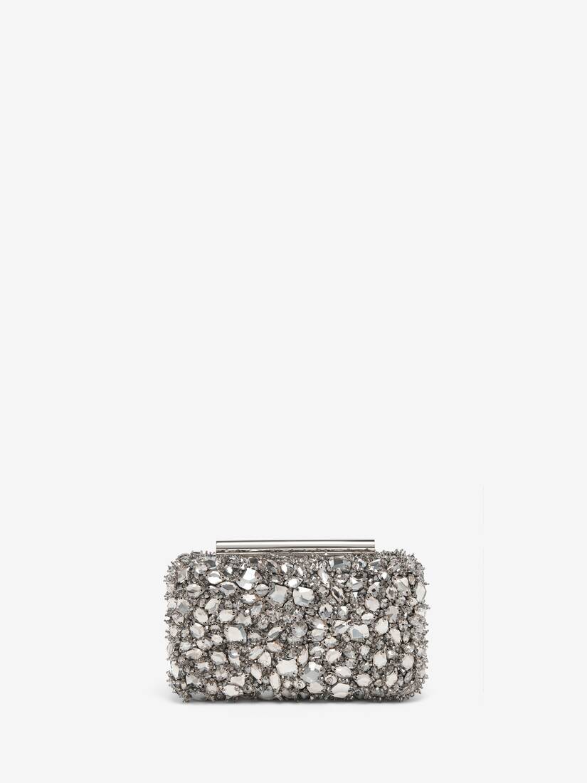 Crystal Embroidery T-Bar Box Clutch