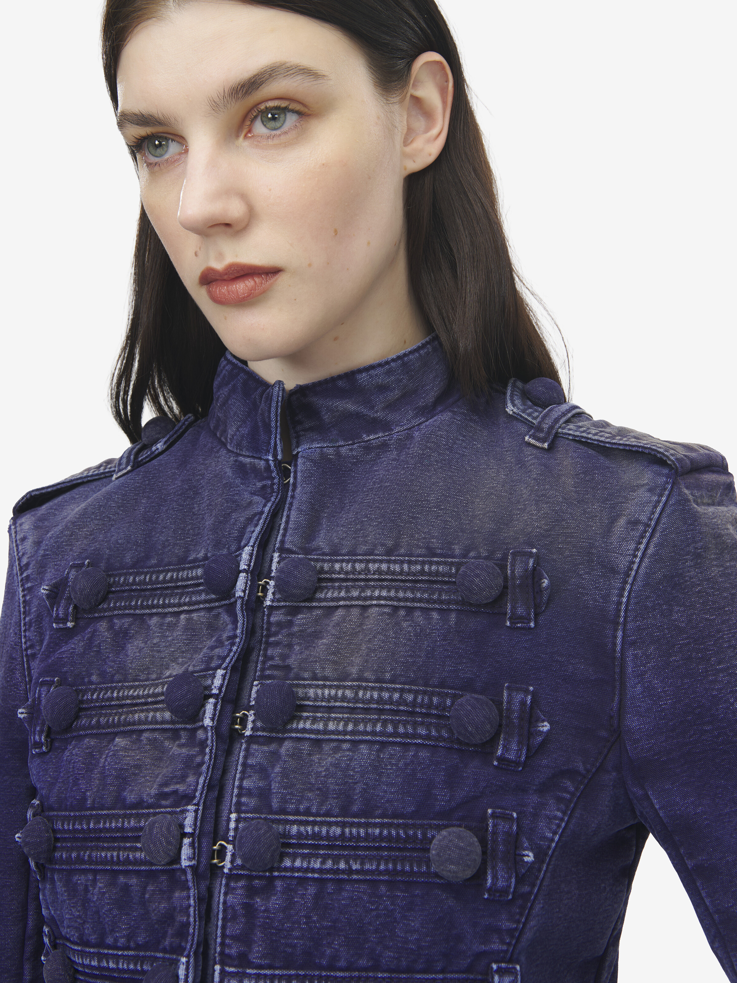 Veste Uniforme en denim pour Femme en Violet in 100% Coton | Alexander McQueen - image 5
