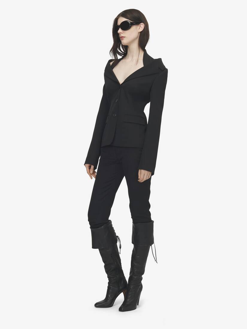 Jackett mit freien Schultern und Gurtbandetails | Alexander McQueen - image 3